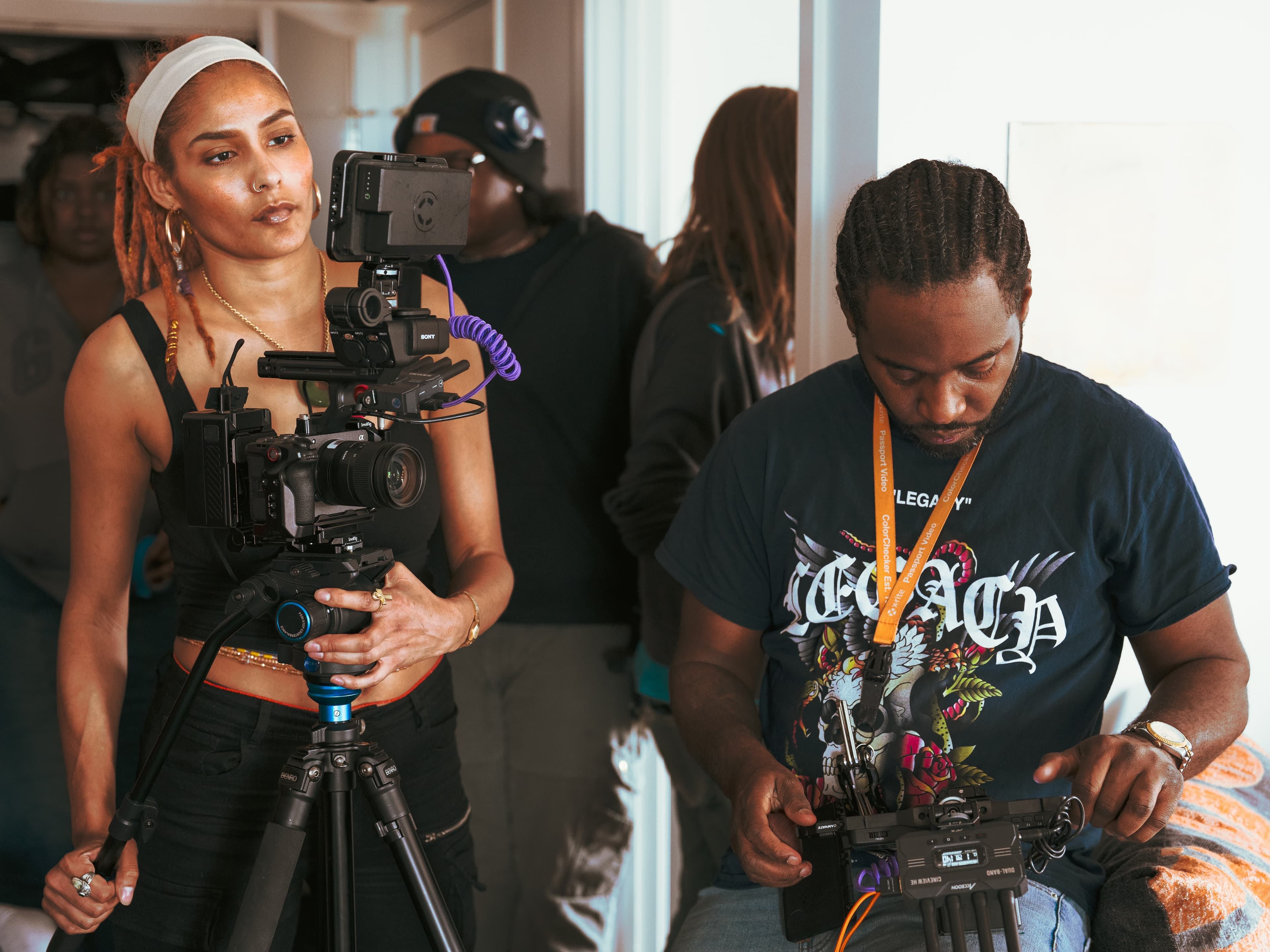 Behind the scenes on set
